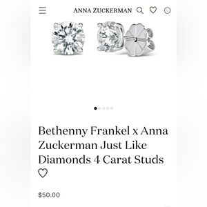 Bethenny Frankel x Anna Zuckerman Silver Stud Earrings